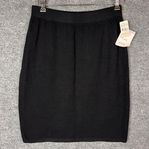 St. John Dresses & Skirts - NEW $140 St. John Knit Skirt Womens 10 Black Wool Rayon Pencil Elastic Waist